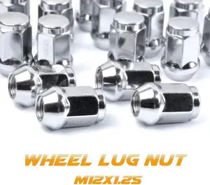 Image 4 - M12x1.25 Lug Nuts for 1993 2015 Nissan Altima/1981 2014 Nissan Maxima/Subaru Aftermarket Wheel 20pcs Chrome Closed End Lug Nuts