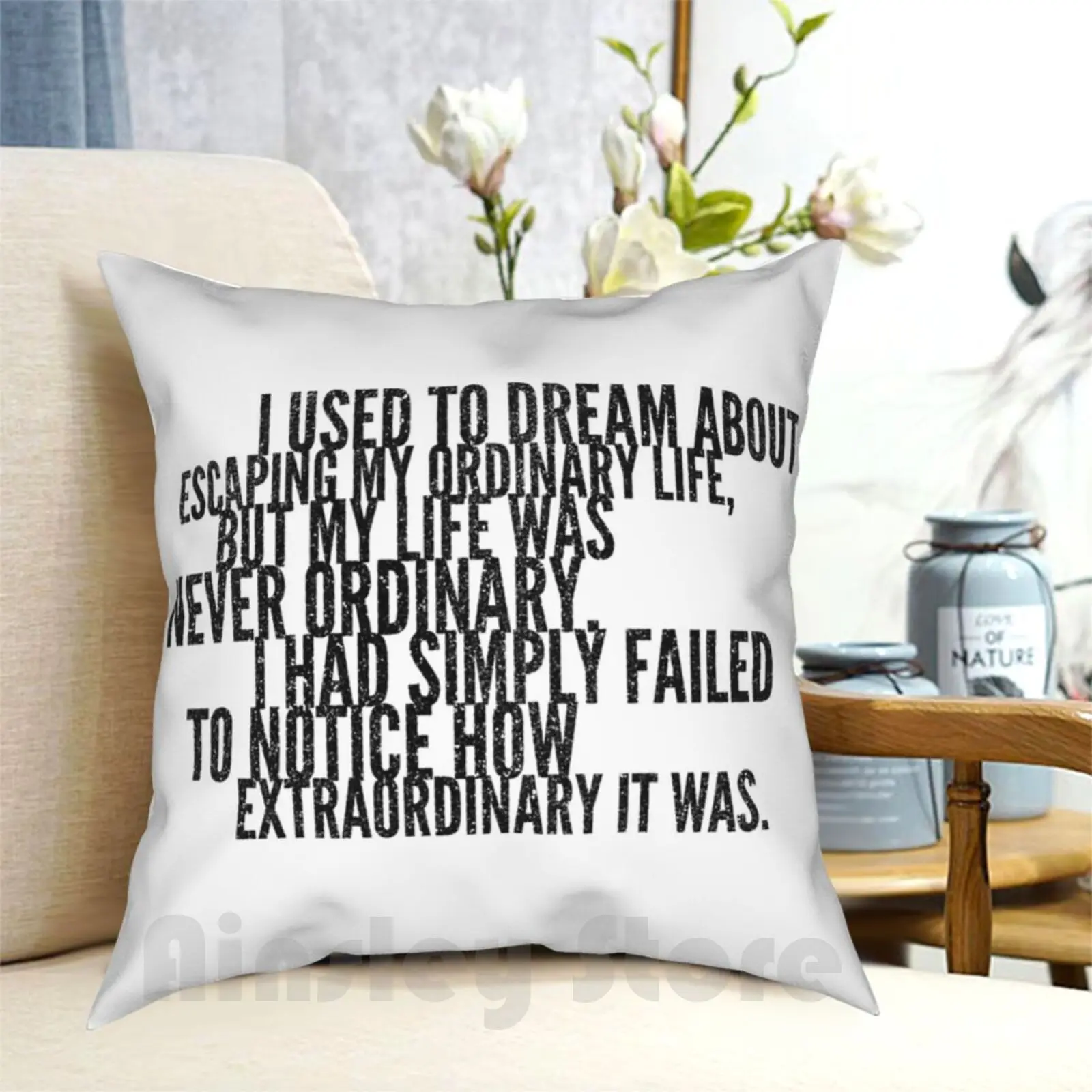 Miss Peregrine'S-Quote Federa Stampata Home Soft Throw Pillow Miss Peregrine Miss Peregrines Home For Special