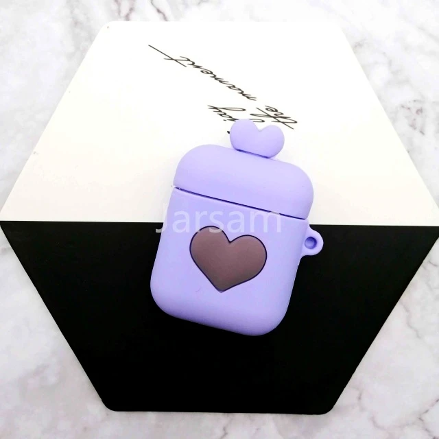 Purplelove Для AirPods чехол 3D милый бисквит чехол для наушников s для Apple Airpods 2 забавная Защитная крышка без кольца на палец - Цвет: Purplelove