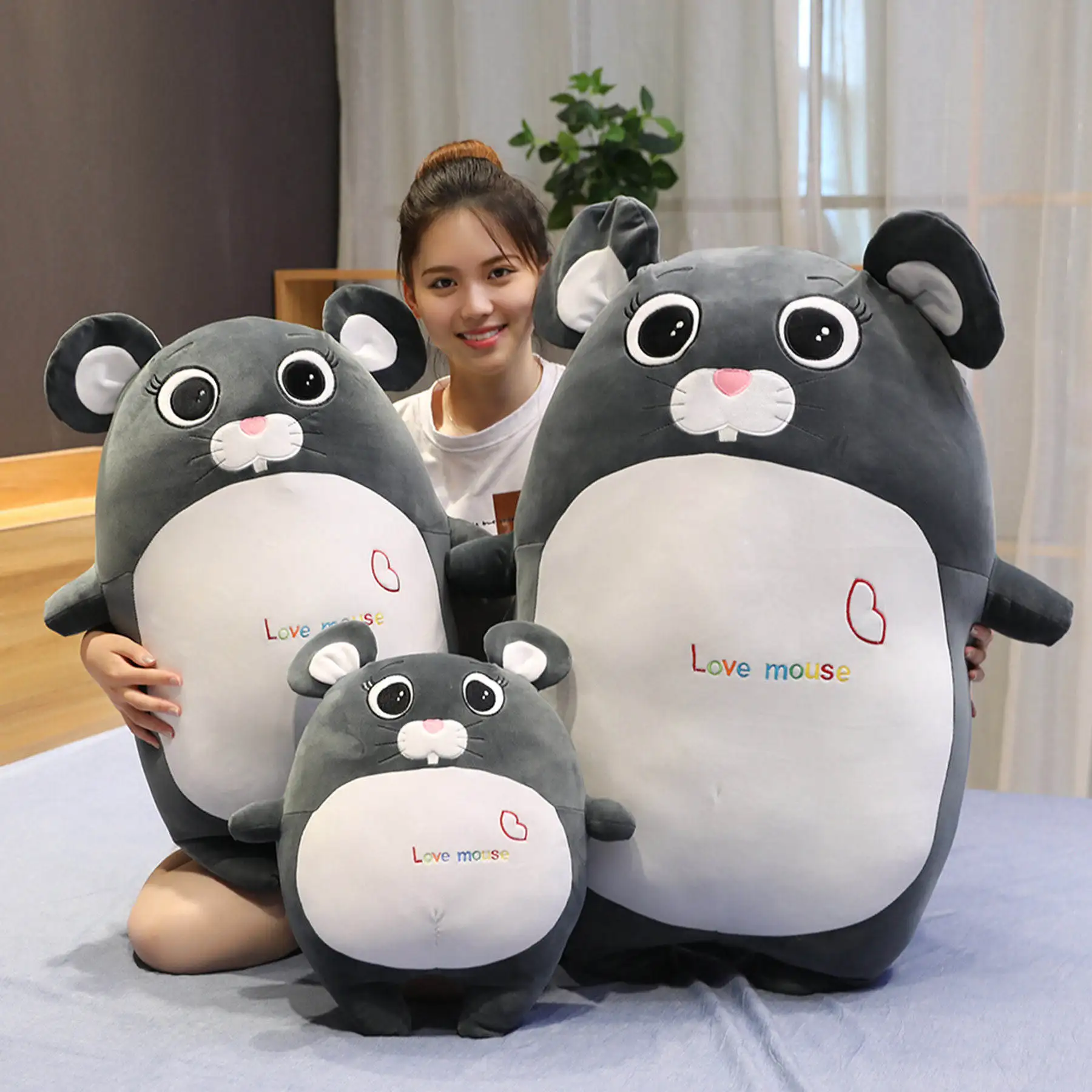 

[] Elastic Wool down Cotton Skin-Friendly Fabric Mouse Fortune Mouse Doll Can Be Used as Birthday Gift