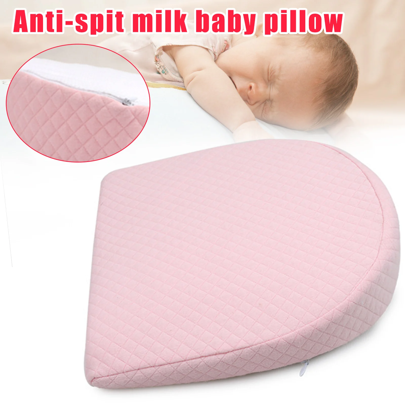 Cotton Anti‑Reflux Pillow Round Square Breathable Newborn Slope Pillow Anti Slip Skin Friendly