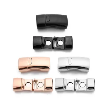

1Pc Stainless Steel Rectangle Magnetic Clasp Gold Color Connectors Charm Magnet Buckle For Leather Bracelet DIY Jewelry Findings
