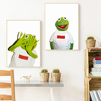 

Kermit The Frog Decor Canvas Poster Modern Wall Art Print Painting Hot Fashion Fantasy Wall Pictures Home Art Wall Decoration