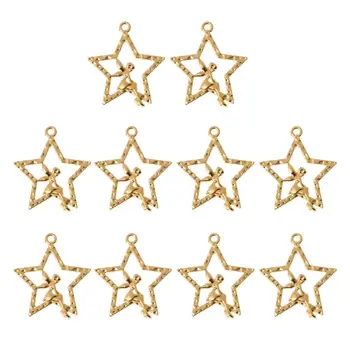 

10Pc Cute Fairy Star Resin Frame Pendant Open Bezel Setting Resin Jewelry Making