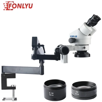 

KOPPACE 3.5X-90X Binocular Stereo Microscope,WF10X/20 Eyepiece,Mobile phone repair microscope,Rocker bracket,0.7X-4.5X Zoom lens