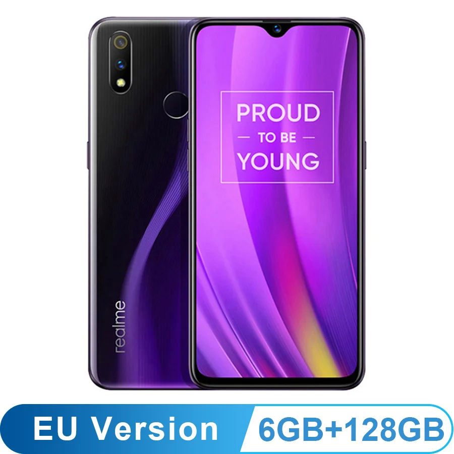 EU версия OPPO REALME 3 pro 6,3 ''4/6 ГБ 64/128 Гб Смартфон 4045 мА/ч, 16+ 5 Мп двойной Камера VOOC Быстрая зарядка 3,0 мобильный телефон - Цвет: 6GB 128GB Purple