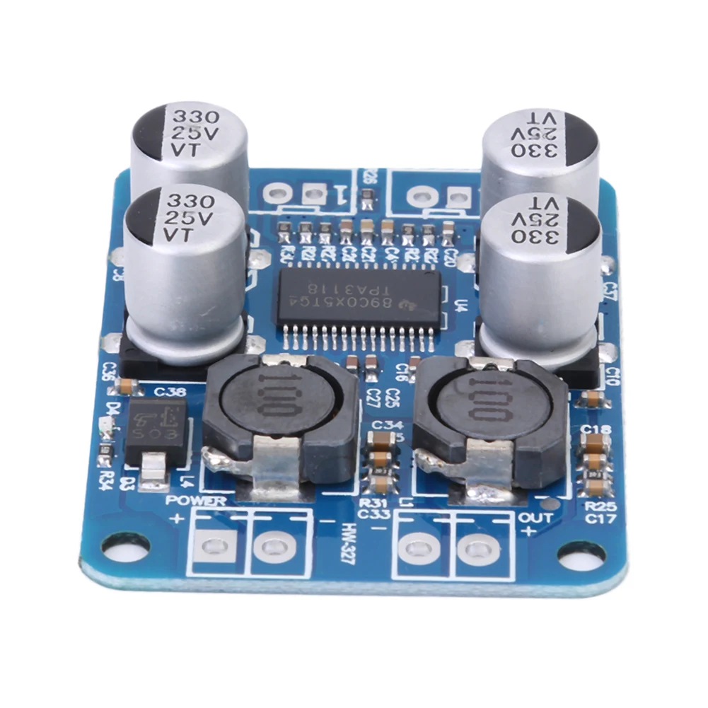 

TPA3118 PBTL Mono DC8-24V 60W Digital Audio Amplifier Board AMP Module Chip 1X60W 4-8 Ohms Replace TPA3110