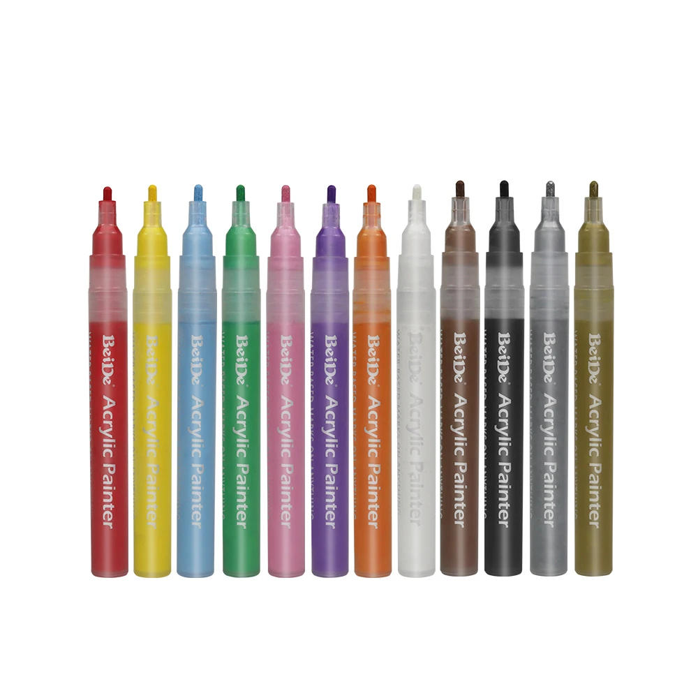 3mm Acrylic Paint Marker pen Highlighter colors Permanent Paint Marker for Ceramic Rock Glass Porcelain Mug Wood Fabric Canvas