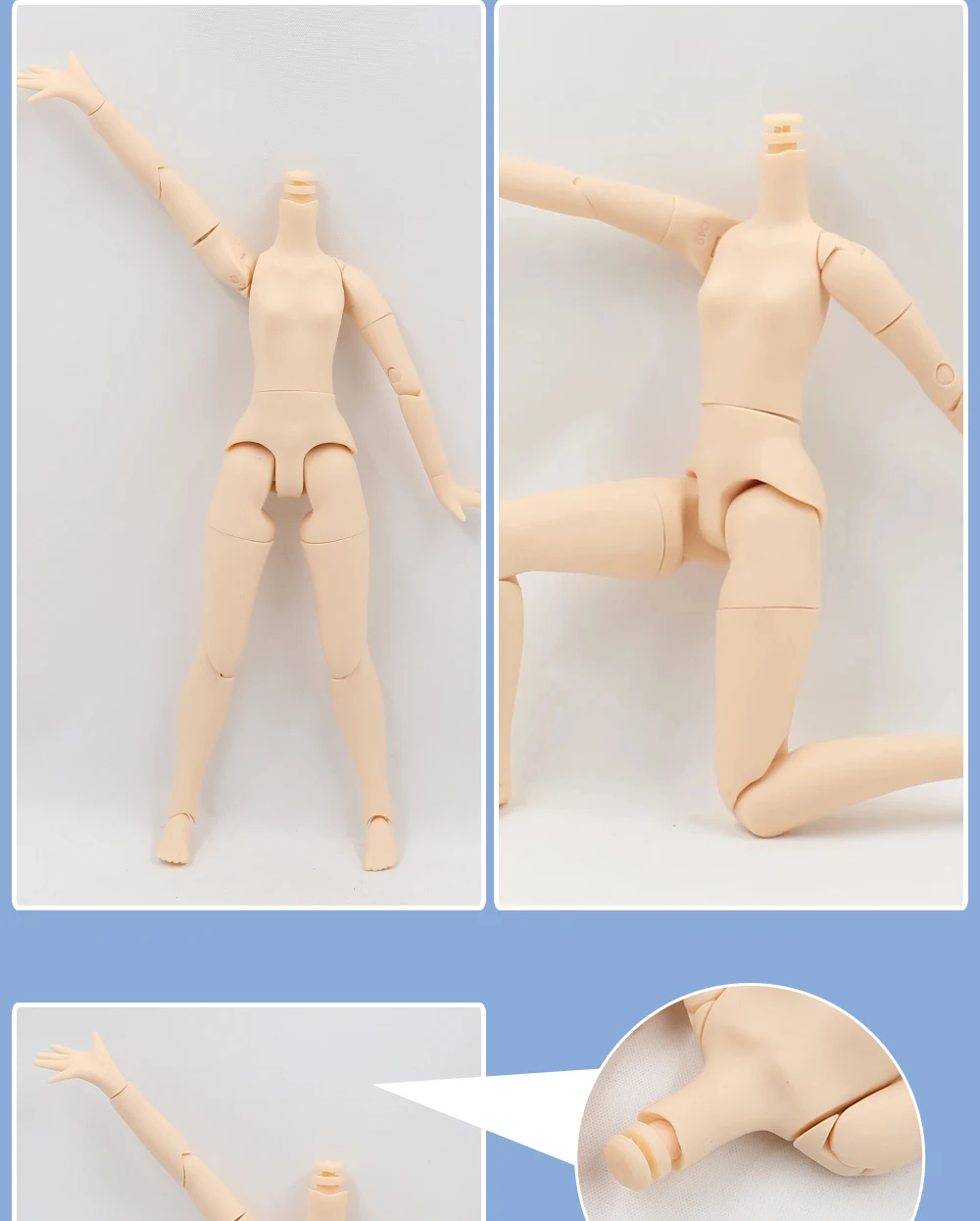 Neo Blythe Jointed Azone Doll Body with Tilt & Steady Neck 4