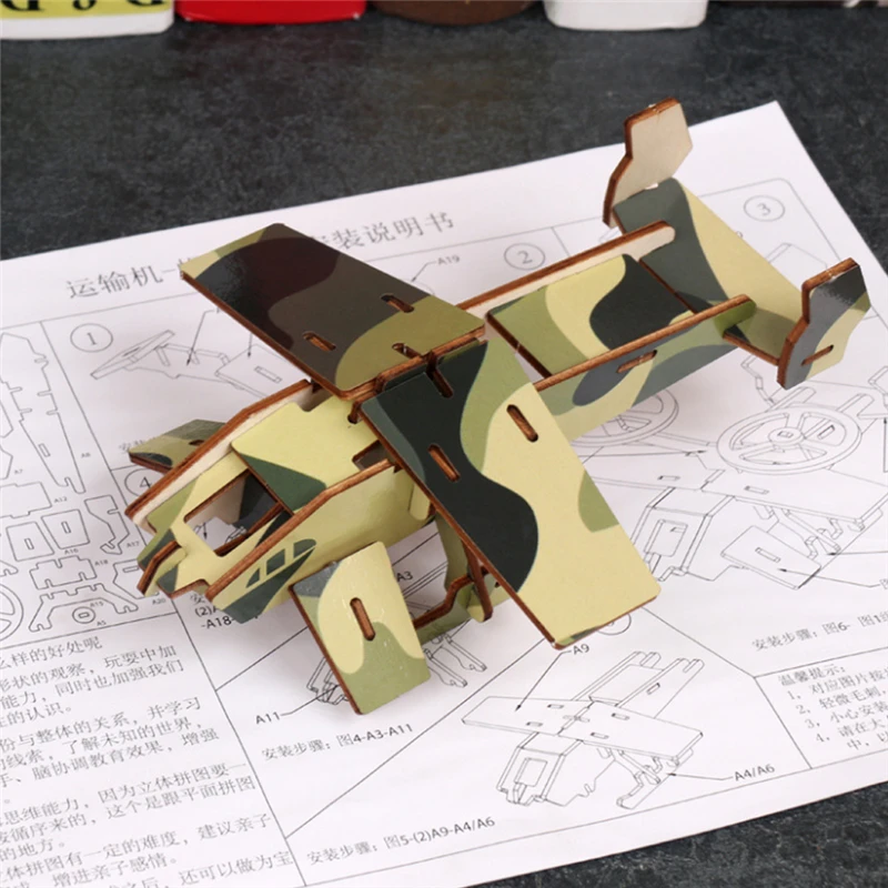3D летающие развивающие игрушки Детские Diy ручной работы деревянный пазл самолет серии для детей раннего образования подарки