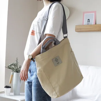 

Shoulder Canvas Bag INS Simple Shoulder WOMEN'S Bag Fashion Students Large Capacity Handbag