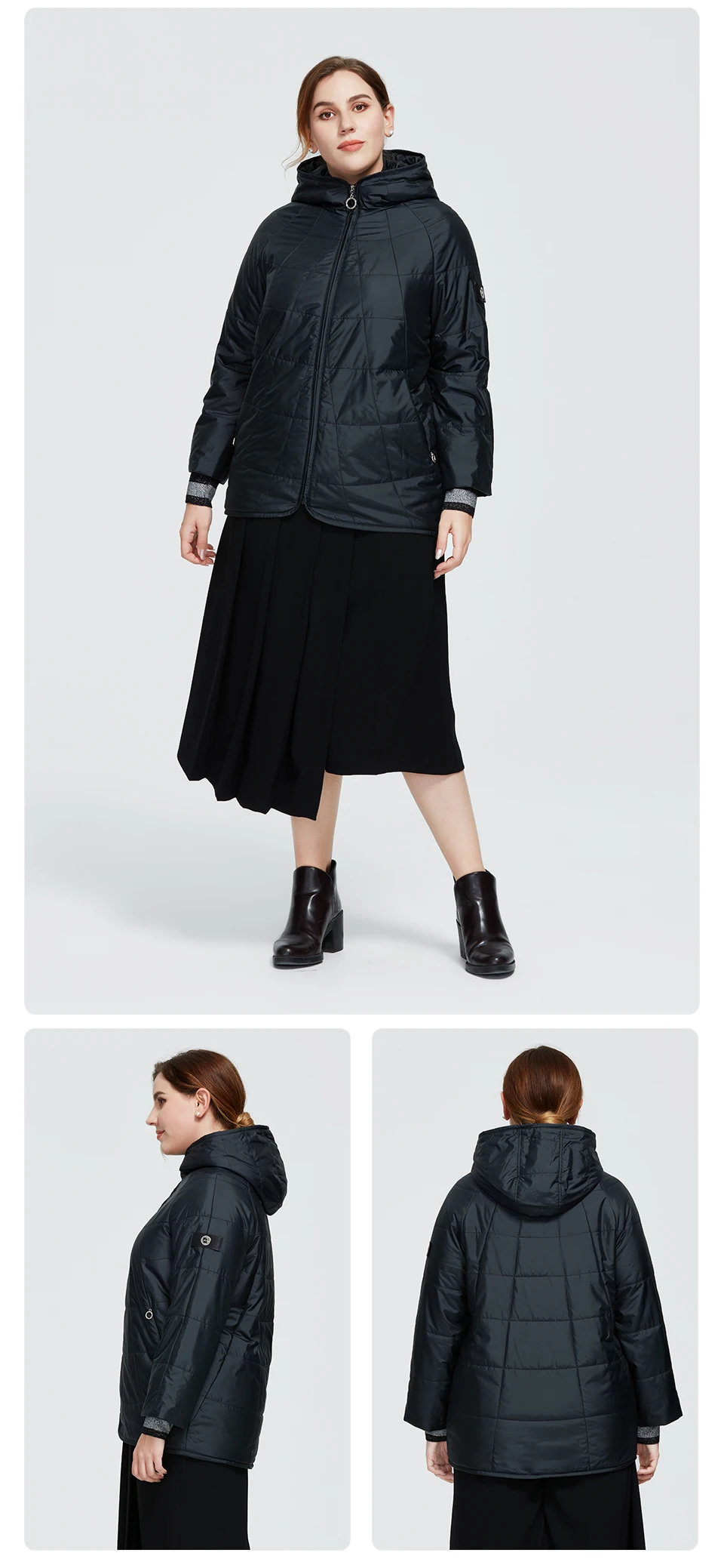 Astrid 2020 New Autumn Winter Womens coat women Windproof warm parka Plaid fashion Jacket hood large sizes female clothing 9385