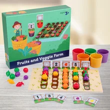 Dzieci drewniane symulacja owoce i warzywa sadzenie Farm Toy Montessori edukacyjne rozpoznawanie kolorów gra prezent dla dzieci tanie tanio ESTELLE CN (pochodzenie) 4-6y None Chiny certyfikat (3C) Zwierzęta i Natura 8581SAO