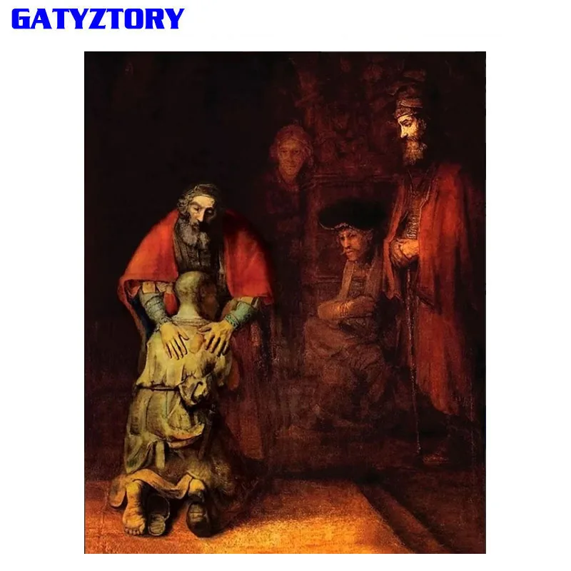 GATYZTORY Рамка Картина Пейзаж DIY Краска по номерам горный акриловый рисунок по номерам холст по номерам для домашнего декора искусство - Цвет: ZCA11.19-6
