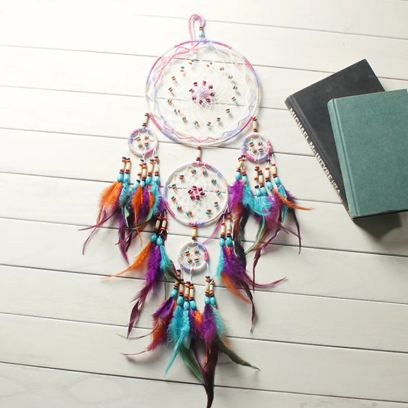 Original Five Ring Handmade Wind Chimes Dream Catcher Home Wall Decoration Pendant Bedroom Living Room Decoration Pendant