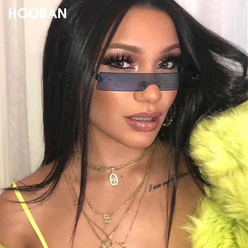 HOOBAN 2020 Новые Модные прямоугольные Солнцезащитные очки женские плоские брендовые