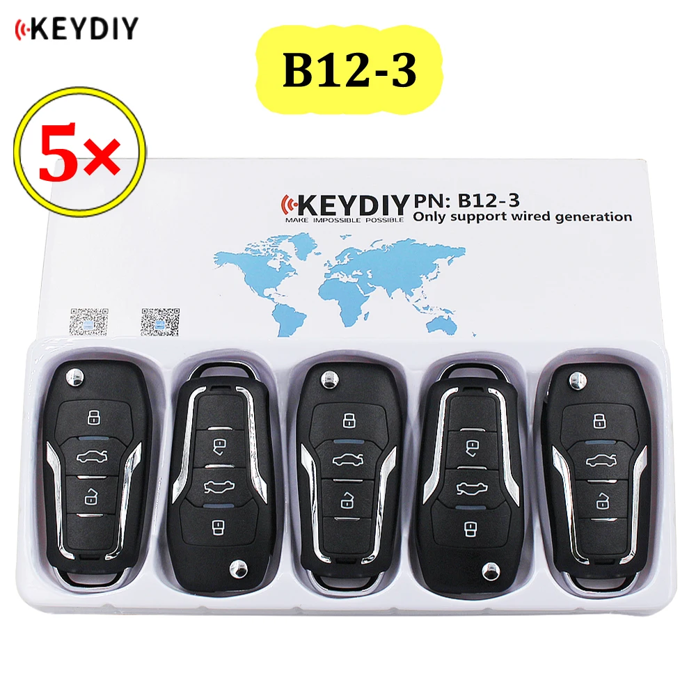 Универсальный пульт дистанционного управления KEYDIY 5 шт./лот серии B с 3 кнопками