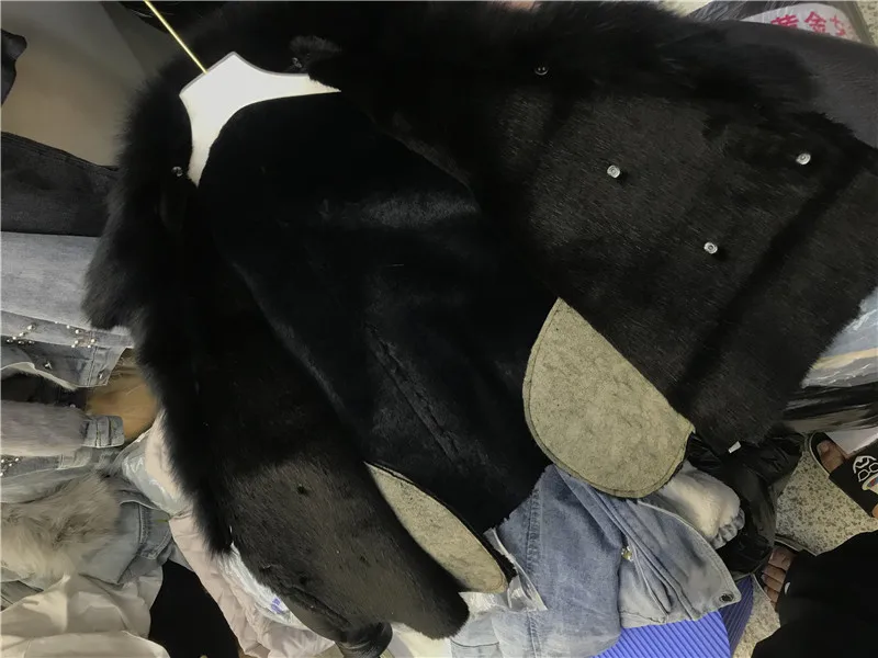 Черная кожаная куртка женская новая зимняя Большая куртка из искусственной кожи с воротником из натурального Лисьего меха белая полосатая нашивка утолщенная кожаная куртка