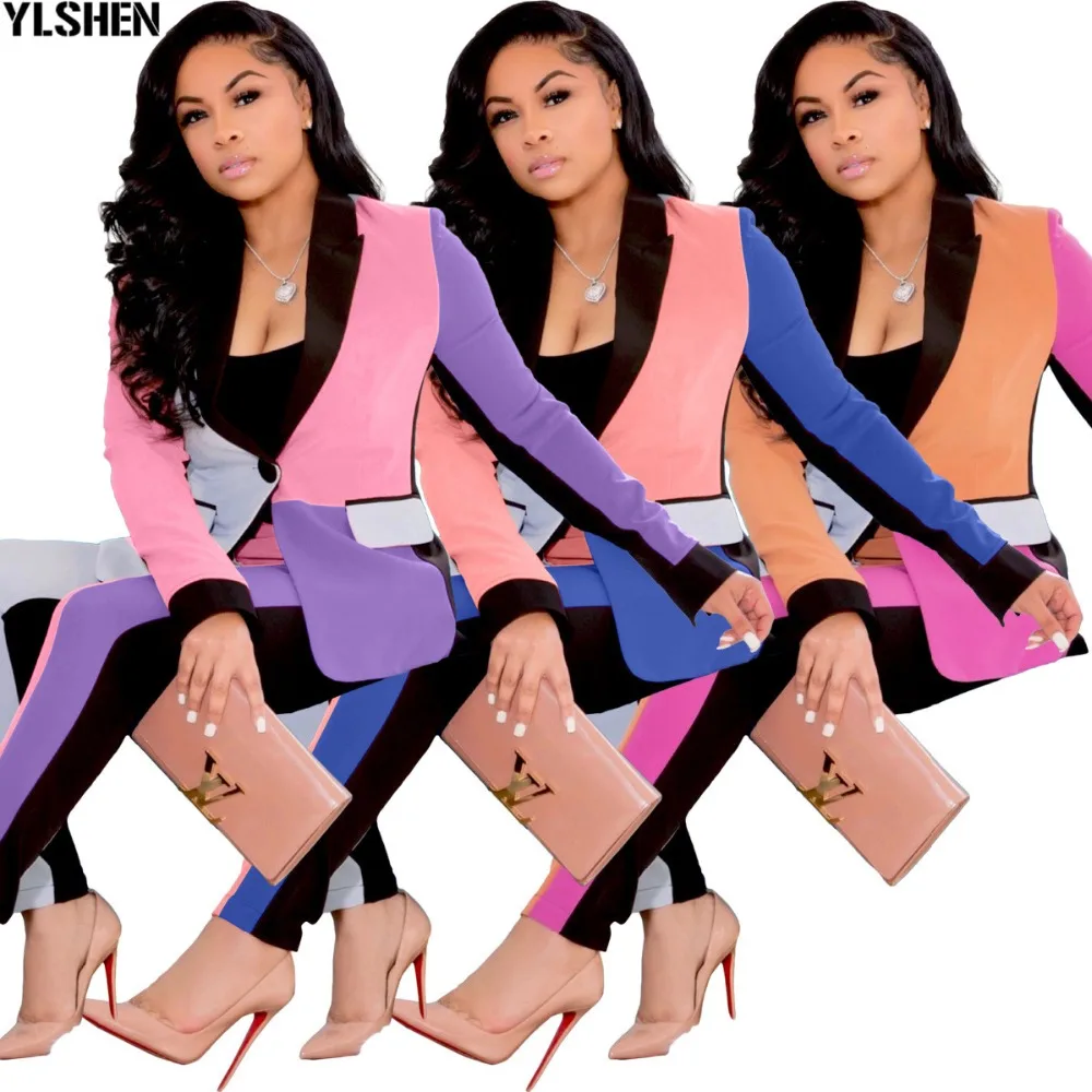 African Women Sets Print Long Sleeve Blazer Jacket Pants Suits Office Lady Elegant 2 Piece Set Business Outfits Africa Clothing 02