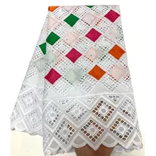 Швейцарская кружевная ткань хлопок Suisse сухие llllace ткани высокого качества ткань из Дубая швейцарская вуаль кружева в швейцарской 5 ярдов/партия