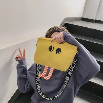 

Messenger Bags for Women 2019 New Fashion Cute Cartoon Purses Handbags Students School Shoulder Bags Canvas Crossbody Bags