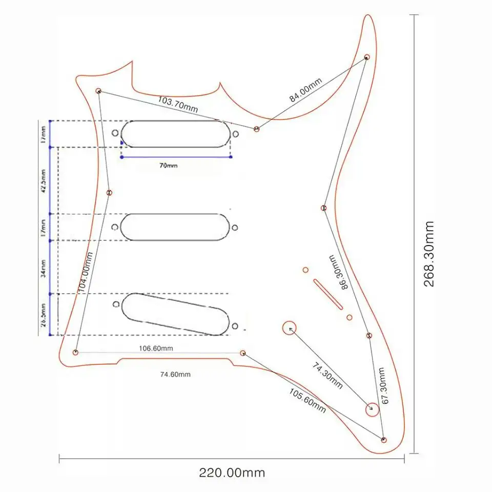Peças de Guitarra Extremidade de Garra de Guitarra Captador de Arranhões Pleroo Personalizadas-para Ibanez Umbiger Sss Pickguard Mij Grx20 - Image 6
