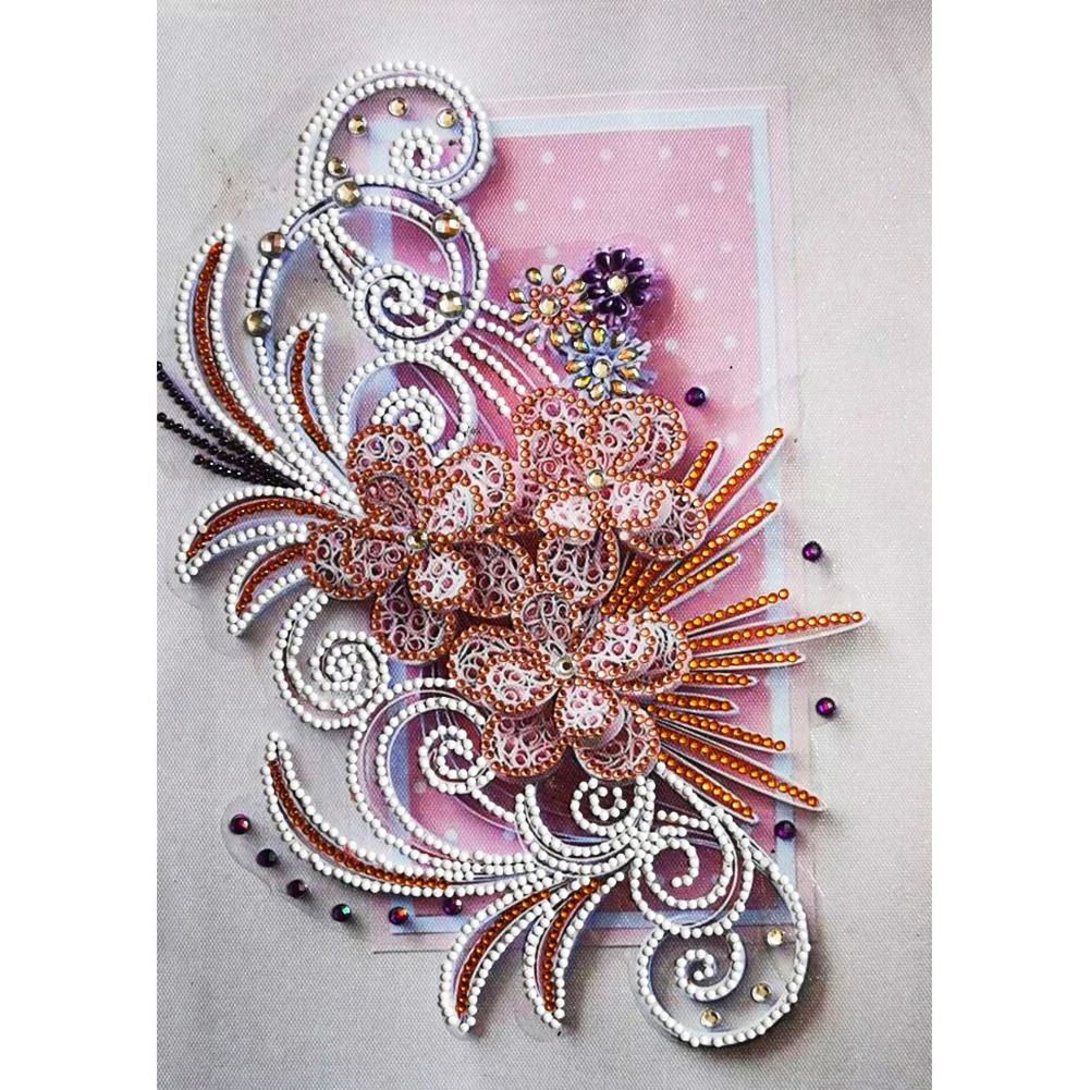 5D Diamond Painting Flower Series Kits DIY Paper Quilling Painting Picture Special-shaped Drill Diamond Painting Decor 30x40cm 