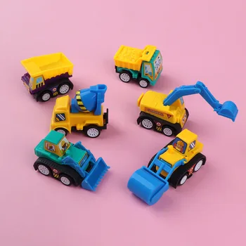 

Children's Mini Cars Toys 6 Pcs/set Creative Mini Inertia Pull Back Engineering Car Model Toy Vehicle Gift For Children