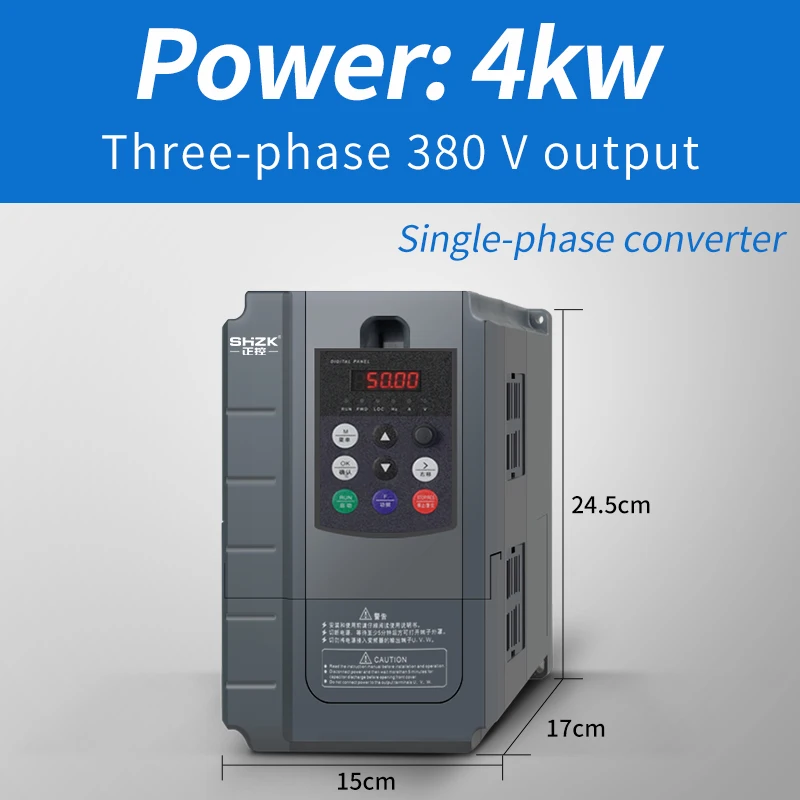 US $270.23 VFD Inverter 4KW 1 PH 220V Input And 3 PH Output SHZK ZK880 Vector Control Frequency Converter For Motor