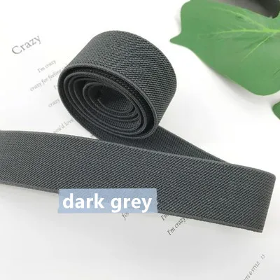 3 см Толстая цветная эластичная тканая лента для шитья обуви/пояса/одежды - Цвет: dark grey