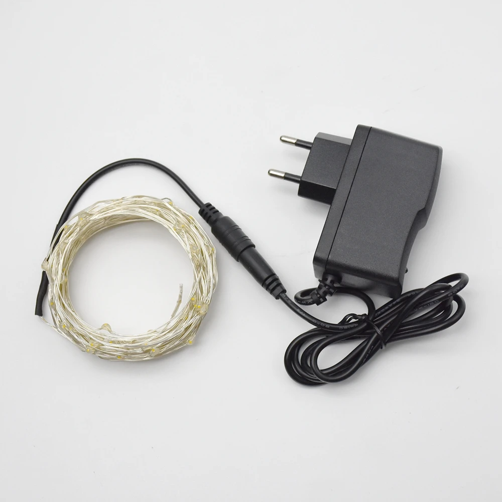 DC12V Wedding String lights10M 5M Warm White Indoor Outdoor Silver Wire for Bedroom Patio Garden Party Christmas 50pcs/lot | Лампы и