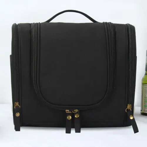 New Portable Cosmetic Toiletry Bag Makeup Pouch Hanging Organizer Bag Waterproof - Цвет: Черный