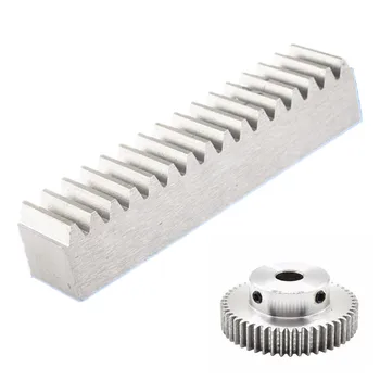 

5pc 1Mod 1 Modulus High Precision Gear Rack steel 10*10*1000mm + 5pcs 1M 30teeth spur pinion gears cnc parts