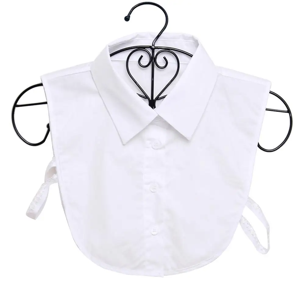 Женская рубашка ложный воротник винтажный однотонный белый черный Женский Dickie