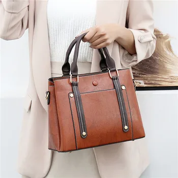 

Messenger Bags Women New Wild High Capacity Handbag Messenger Shoulder Bag Solid Handbag Shopping Bag сумки женские 2020