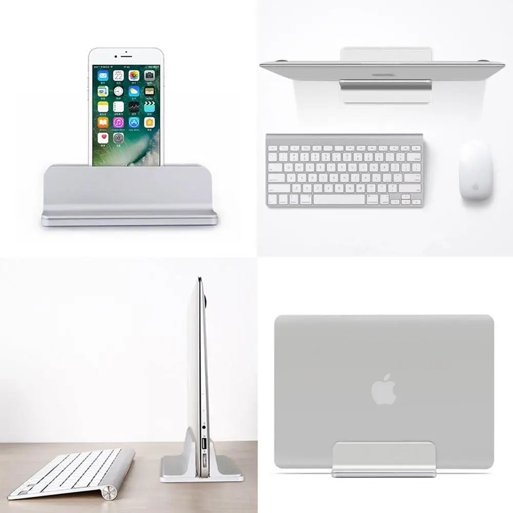 Вертикальная подставка для ноутбука док-станция для Macbook Air Pro 13 15 настольная алюминиевая подставка с регулируемой шириной для поверхности Chromebook Dock