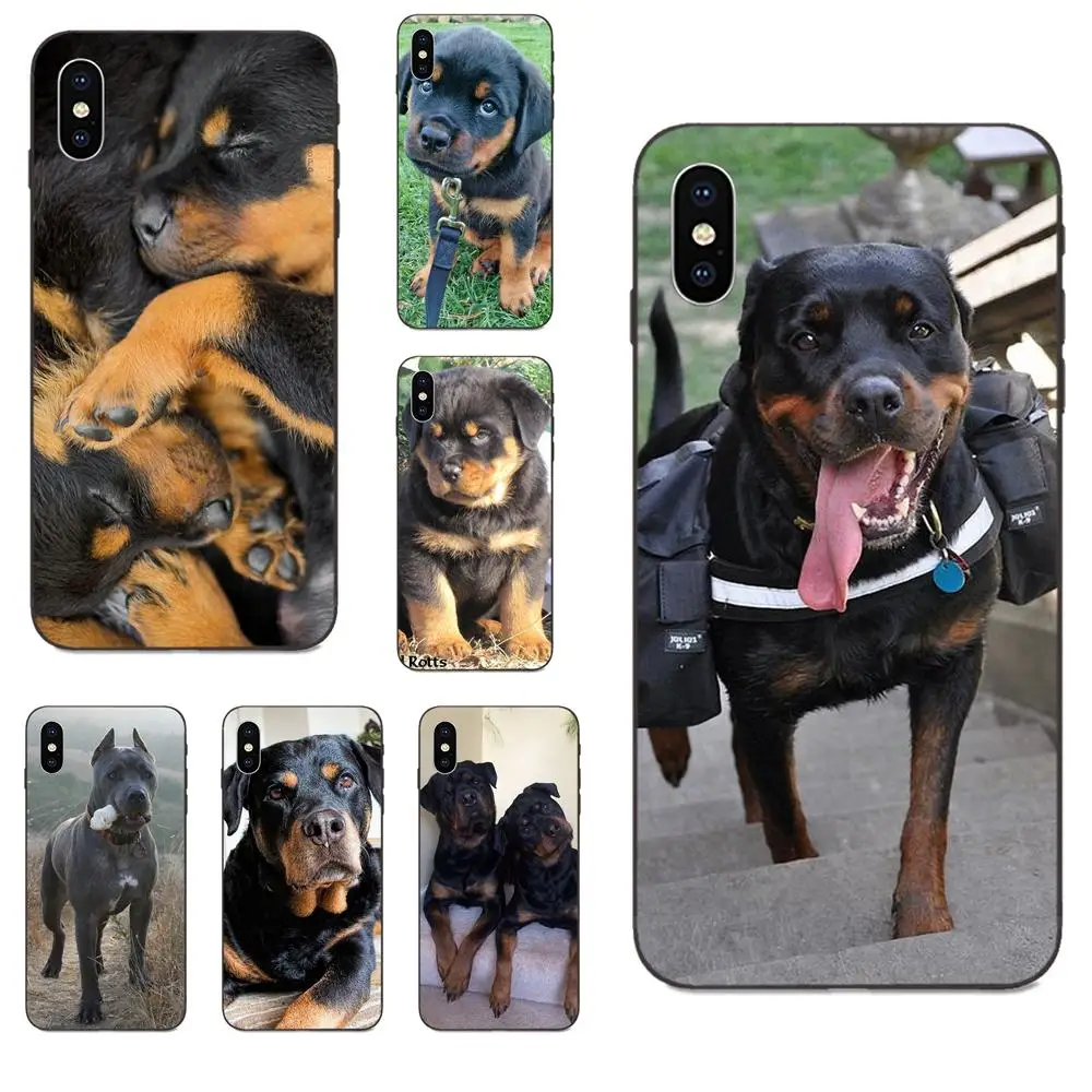 Мягкий модный чехол для Apple iPhone X XS Max XR 4 4S 5 5S SE 6 6S 7 8 Plus Ротвейлер Собака Щенок