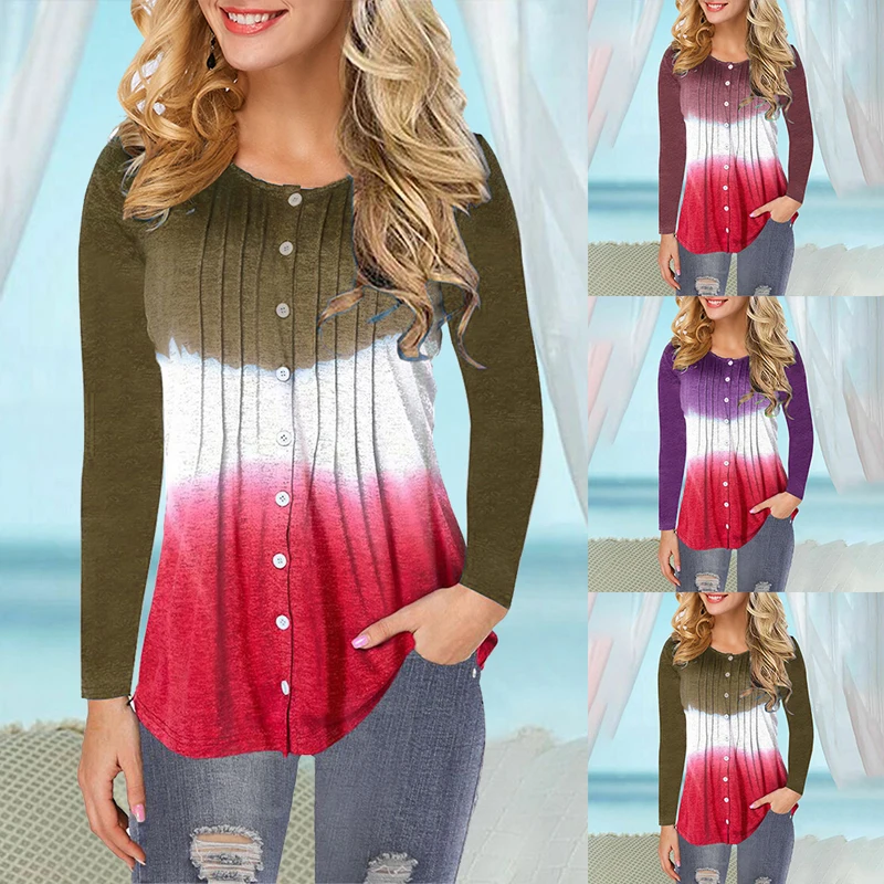 

2019 Spring Autumn Sport Shirt Women Fashion Long Sleeve Running T-shirt Ladies Casual Outdoor Button Tops Mujer Sport Gym Shirt