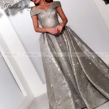 Блестящий глиттер с открытыми плечами вечернее платье трапециевидной формы Дубай женские вечерние платья корсет сзади длинные вечерние платья Новинка