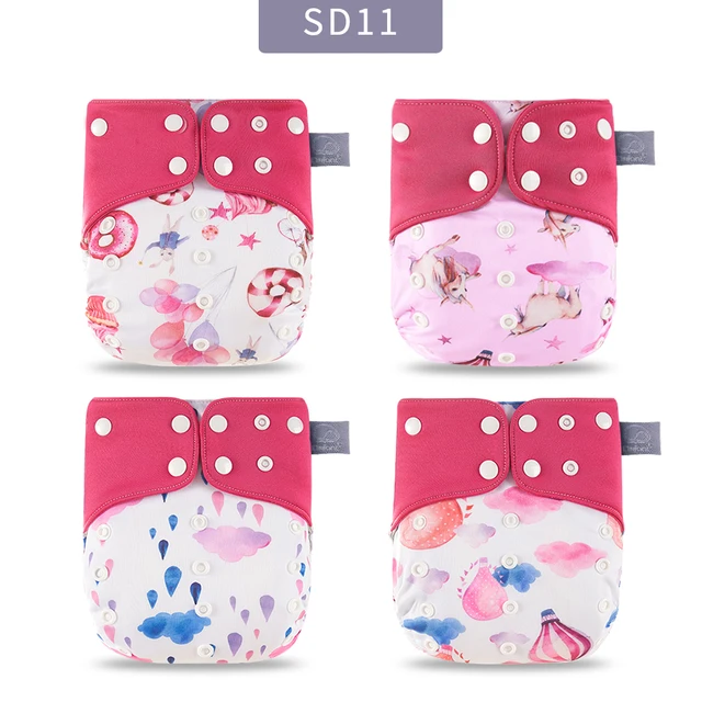 Elinfant Panties Baby Diapers Reusable Nappies 4 Pcs/Set New Fashion Style Mother Kids Waterproof  Pocket Diaper All In One Size SD11-only diaper