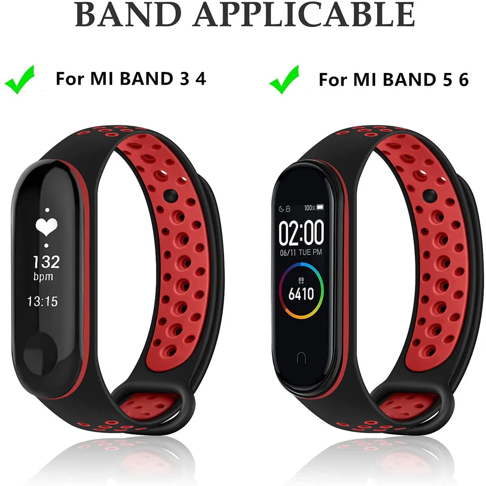 For Mi Band 6 5 4 strap sport Silicone watch wrist Bracelet miband 6 5 accessories bracelet smart strap for Xiaomi mi band 3 4 5