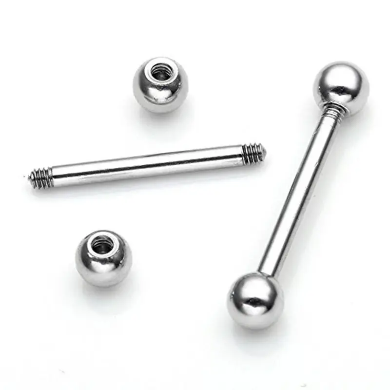 

7Pcs Stainless Steel Mixed Colors Tongue Rings Piercing Body Jewelry Women Men Y4QB