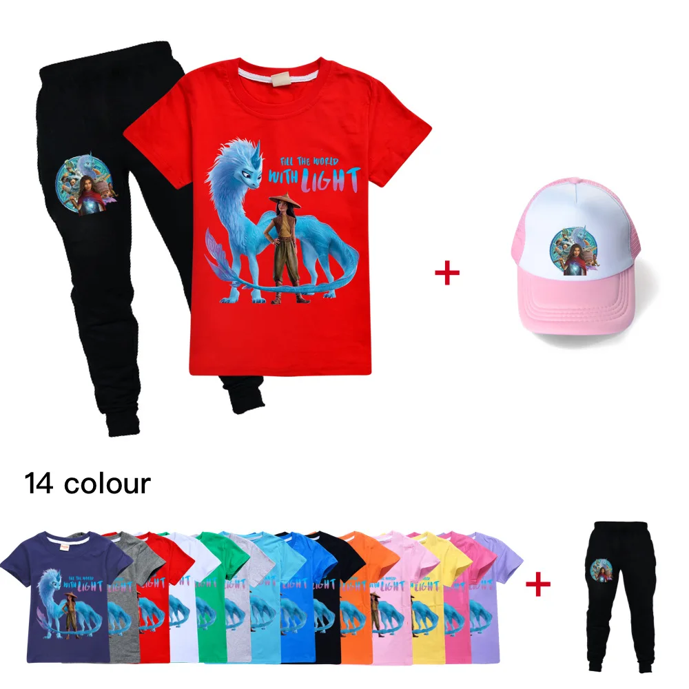 Raya And The Last Dragon Maglione Con Cappuccio Cappello Estate Baby Dragon Cercatore Vestiti Bella Moda 100% Cotone Abbigliamento Per Bambini