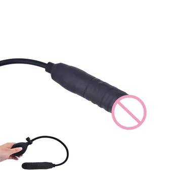 Inflatable Dildo Fake Penis Anal Plug Huge Dildo With Pump Black Butt Plug Large Female Masturbation Sex Toys 6