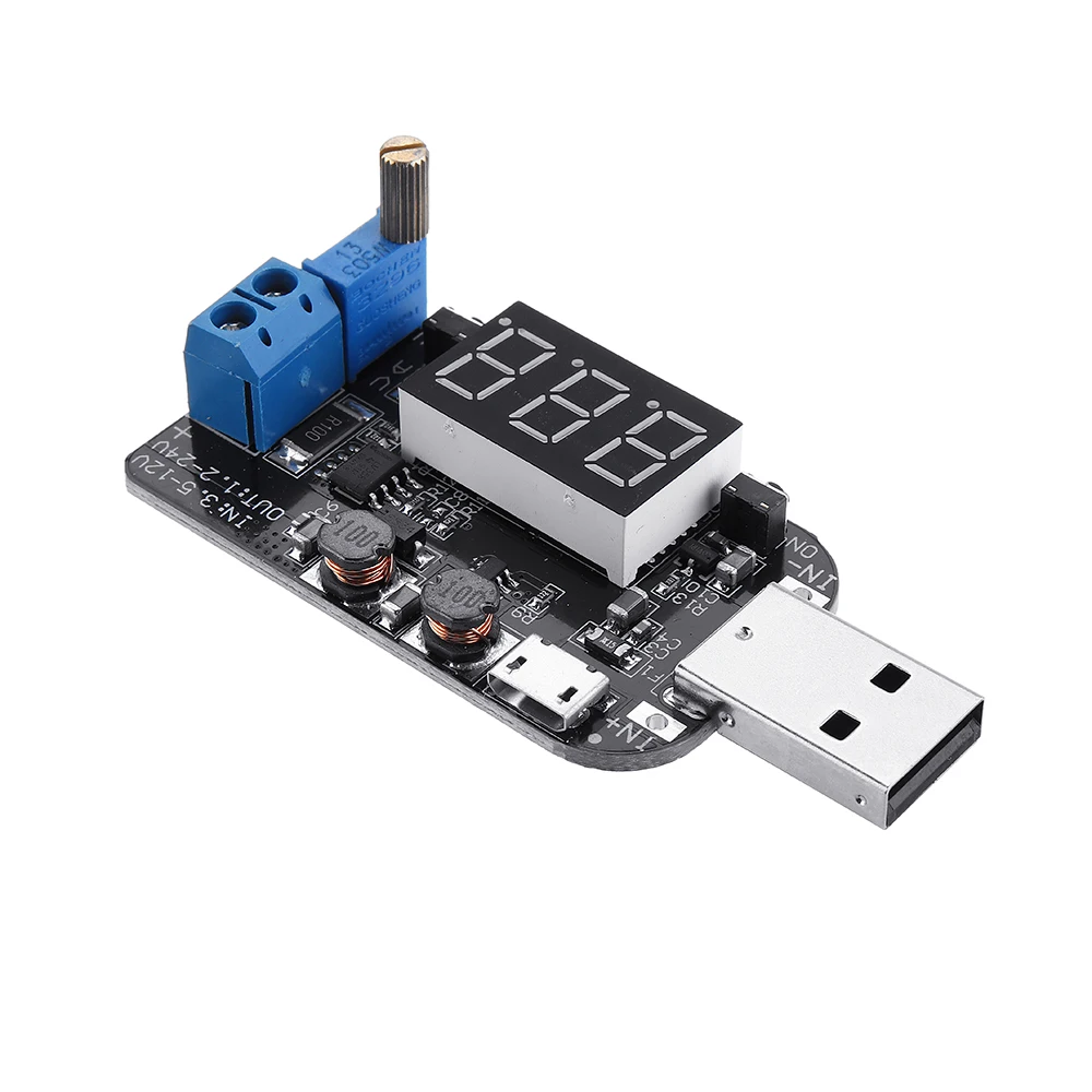 LEORY USB Регулируемый импульсный регулятор питания модуль регулятор напряжения цепи DC5V до 3,3 V 9V 12V 18V 24V