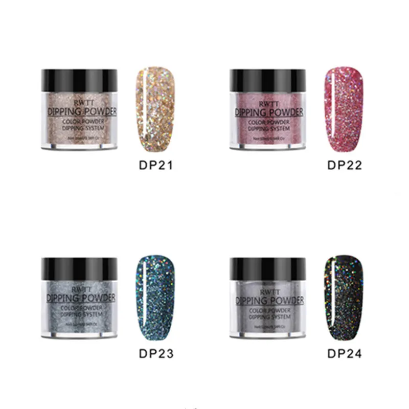 Suit6-DP21-DP24 1 бутылка голографическая Dip гвоздь ковш цвет ногтей блестки смешанные цвета Дизайн украшения ногтей - Цвет: Suit6-DP21-DP24