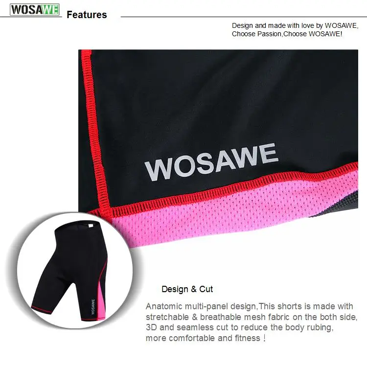 WOSAWE Summer Women Cycling Jerseys Sets Pad Shorts Female MTB Bike Jersey Breathable ropa ciclismo Racing Riding Shirts set