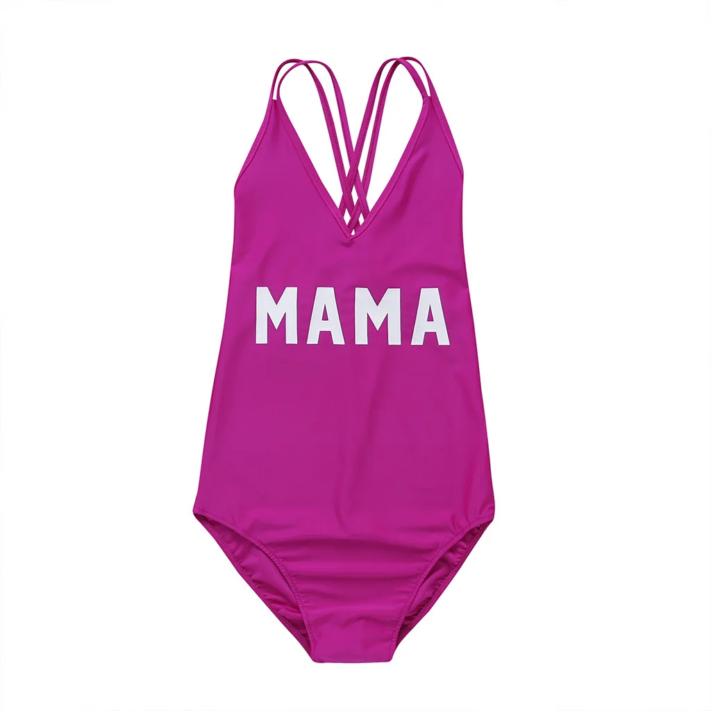 mom Mama Got Is My Mama; Семейный комплект; купальный костюм для мамы и ребенка; комплекты бикини; цельная одежда для плавания для мамы - Цвет: mom
