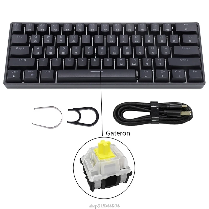 Kit de Teclado e Mouse com Fio RGB, Combos de Mouse Retroiluminado,  Compatível com PUBG, Casa, Jogo, Escritório, 61 Chaves