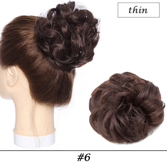 HAIRRO 80g Straight Donut Chignon Hairpieces Synthetic Ombre Elastic Updo Chignon Fluffy Messy Scrunchies Hair Bun For Women 6-28g